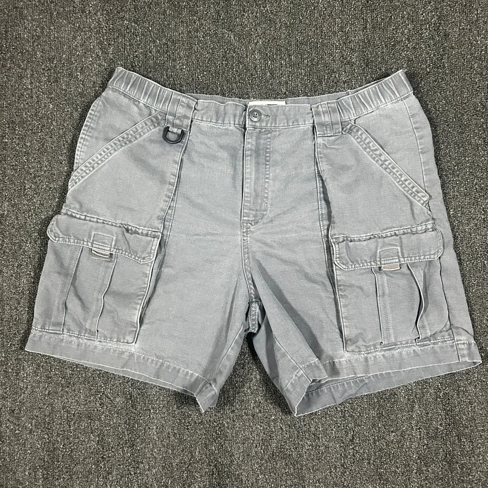 Columbia Cargo Shorts Mens Large Grey Excellent Cotton Canvas 7